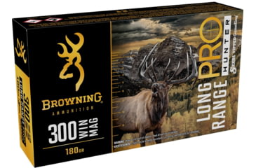Image of Browning Long Range Pro .300 Winchester Magnum 180 grain Sierra Tipped GameKing Nickel Plated Brass Cased Centerfire Rifle Ammo, 20 Rounds, B192503002