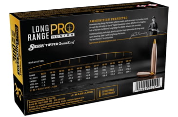 Image of Browning Long Range Pro .300 Winchester Short Magnum 180 grain Sierra Tipped GameKing Nickel Plated Brass Cased Centerfire Rifle Ammo, 20 Rounds, B192530002