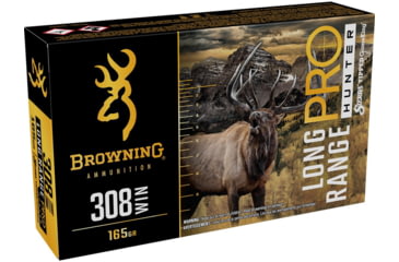 Image of Browning Long Range Pro .308 Winchester 165 grain Sierra Tipped GameKing Nickel Plated Brass Cased Centerfire Rifle Ammo, 20 Rounds, B192503082