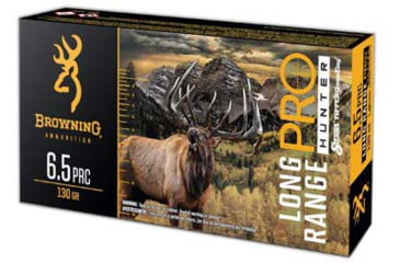 Image of Browning Long Range Pro 6.5mm PRC 130 grain Sierra Tipped GameKing Nickel Plated Brass Cased Centerfire Rifle Ammo, 20 Rounds, B192565002