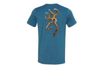 Image of Browning Mens Antler Buckmark Short Sleeve T-Shirt, Heather Deep Teal, Large A000321840104