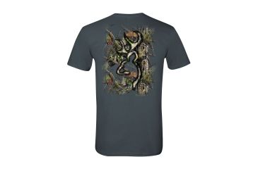 Image of Browning Mens Background Camo Buckmark Short Sleeve T-Shirt, Charcoal, Small A000325300102