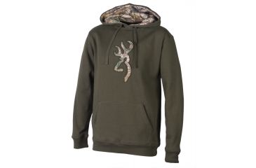 Image of Mens Buckmark Camo Sweatshirt, Forest Night