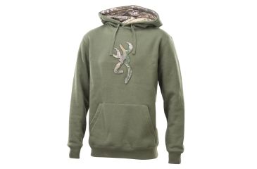 Image of Browning Mens Buckmark Camo Sweatshirt, Forest Night, Small A000061430502