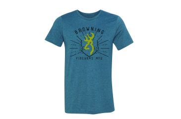 Image of Browning Mens Buckmark Ray Shirt Sleeve T-Shirt, Heather Deep Teal, Extra Large A000320640105
