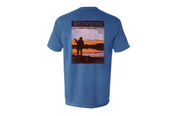 Image of Browning Mens CC Browning Cowboy Short Sleeve T-Shirt, Blue Jean, Extra Large A000319540105