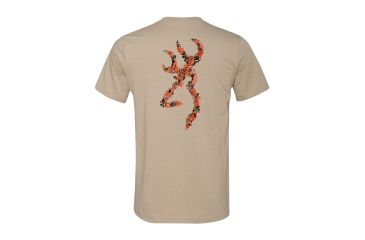 Image of Mens Graphic Clay Buckmark Short Sleeve T-Shirt, Heather Tan