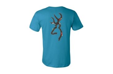 Image of Mens Graphic Shot Buckmark Short Sleeve T-Shirt, Aqua