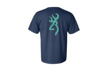 Image of Mens Graphic Pigment Solid Buckmark Short Sleeve T-Shirt, Midnight