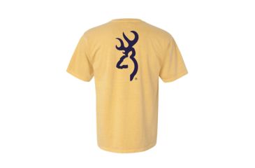 Image of Mens Graphic Pigment Solid Buckmark Short Sleeve T-Shirt, Mustard