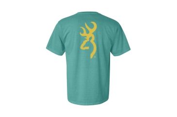 Image of Mens Graphic Pigment Solid Buckmark Short Sleeve T-Shirt, Seafoam