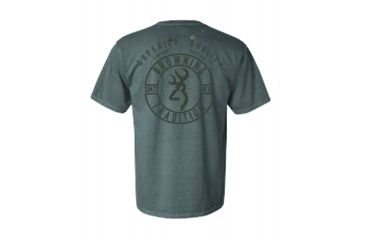 Image of Mens Graphic Pigment Superior Quality Buckmark Short Sleeve T-Shirt, Grey