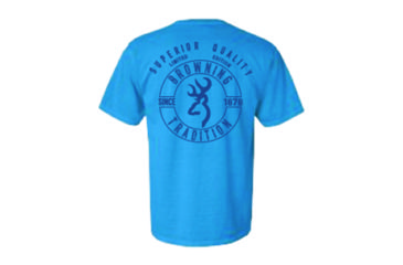 Image of Mens Graphic Pigment Superior Quality Buckmark Short Sleeve T-Shirt, Royal Caribe