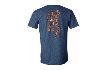 Image of Mens Graphic RT Xtra Buckmark Short Sleeve T-Shirt, Heather Navy