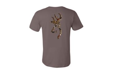 Image of Mens Graphic Waterfowl Buckmark Short Sleeve T-Shirt, Pebble Brown