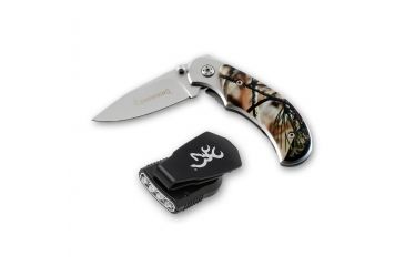 Image of Browning Nightseeker 2,20 Lumens Cap Light/Vista Knife,2.25in Steel Blade,Camo Handle 3715098