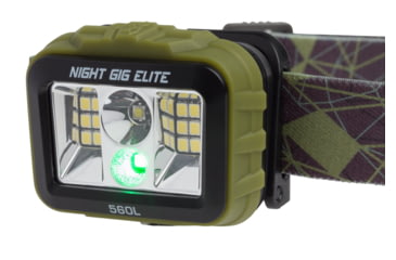 Image of Browning Night Gig Elite LED Headlamp, Rechargable Lithium Ion, Green/White, 560 Lumen, Green, 3713036