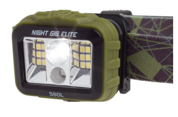 Image of Browning Night Gig Elite LED Headlamp, Rechargable Lithium Ion, Green/White, 560 Lumen, Green, 3713036