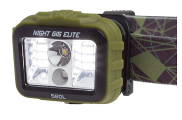 Image of Browning Night Gig Elite LED Headlamp, Rechargable Lithium Ion, Green/White, 560 Lumen, Green, 3713036