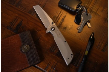 Image of Browning Plateau Assisted Opening Folding Knife - Box, 3.25in, D2 High Carbon Steel, Cleaver, G10 Handle, N, 3220469B