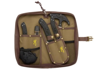 Image of Browning Primal Combo 6PC Fixed Blade Knife - Box, 3.75in, Stainless Steel, Caper/Guthook/Skinner, Polymer/Rubber Handle, Tan, 3220422B