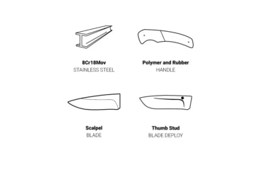 Image of Browning Primal Folding Knives, 2.75in, 420-J2, Scalpel, Composite Handle, N, 3220431