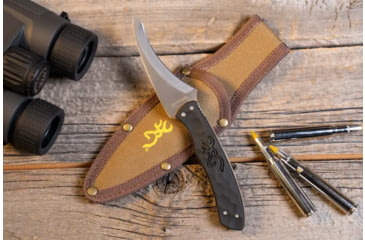 Image of Browning Primal Gut Tool Fixed Blade Knife, 3.125in, 8Cr13MoV, Gut, Polymer/Rubber Handle, Black, 3220424