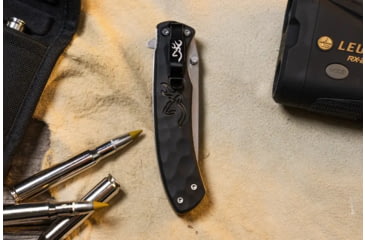 Image of Browning Primal Medium Folding Knife, 3.5in, 8Cr13MoV, Drop Point, Polymer/Rubber Handle, N, 3220429
