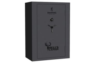 Image of Browning Safes Hell's Canyon 49 Wide Textured Charcoal Black Chrome S&amp;G Mechanical, Textured Charcoal, 49 gun, 1601100303