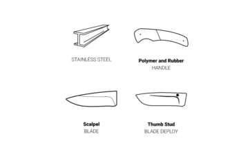 Image of Browning Scalpel Folding Knife, 2.75in, Scalpel, Stainless Steel Handle, N, 3220463