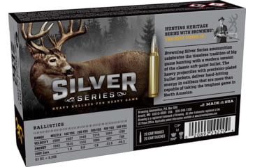 Image of Browning SILVER SERIES 243 WIN 100 Grain Plated Soft Point Brass Rifle Ammo, 20 Rounds, B192602431