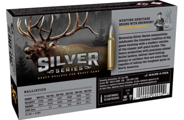 Image of Browning SILVER SERIES 30-06 SPRG 180 Grain Plated Soft Point Brass Rifle Ammo, 20 Rounds, B192630061