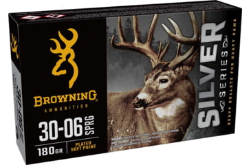Image of Browning SILVER SERIES 30-06 SPRG 180 Grain Plated Soft Point Brass Rifle Ammo, 20 Rounds, B192630061