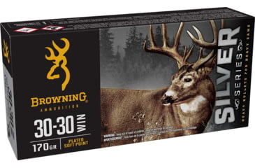 Image of Browning SILVER SERIES 30-30 WIN 170 Grain Plated Soft Point Brass Rifle Ammo, 20 Rounds, B192630301