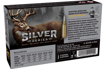 Image of Browning SILVER SERIES 6.5 Creedmoor 129 Grain Plated Soft Point Brass Rifle Ammo, 20 Rounds, B192600651