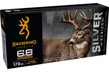 Image of Browning SILVER SERIES 6.8 Western 170 Grain Plated Soft Point Brass Rifle Ammo, 20 Rounds, B192600681