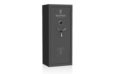 Image of Browning SP15 16 Gun Safe,60min/1400 Degrees,Hammer Gray Silver/Chrome Scroll,Securam Electronic Lock 1601100224