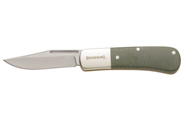 Image of Browning Steambank Folder 2.5in Knife, Clip Point, 12C27 Stainless Steel Blade, Resin Laminated Canvas Handle, 3220475