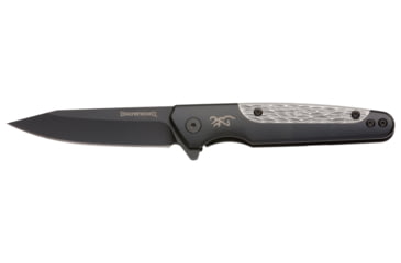 Image of Browning Tie Fork Folder 3in Knife, Drop Point, D2 Steel Blade, Titanium Handle, Black, 3220472