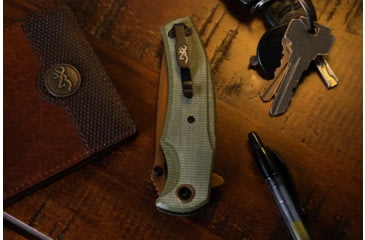 Image of Browning Trailside Folding Knife - Box, 3.5in, D2 High Carbon Steel, Drop Point, Laminate Handle, N, 3220466B
