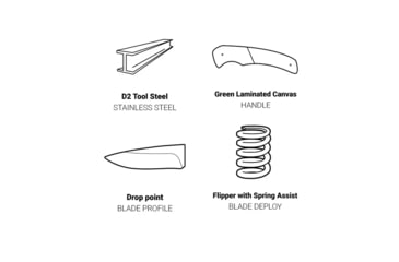 Image of Browning Trailside Folding Knife - Box, 3.5in, D2 High Carbon Steel, Drop Point, Laminate Handle, N, 3220466B