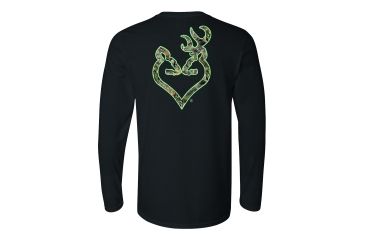 Image of Browning Womens Buckheart Long Sleeve T-Shirt, Black/Mo Country/Mint, Medium A000340400203