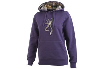 Image of Browning Womens Buckmark Camo Sweatshirt, Nightshade, Large A000145150404