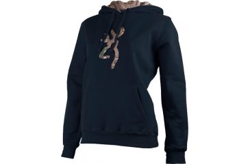 Image of Browning Womens Buckmark Camo Sweatshirt, Black, M BRI020004.099239.M