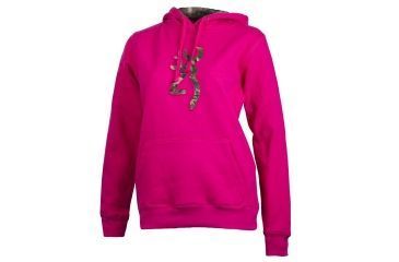 Image of Browning Womens Buckmark Camo Sweatshirt, Fuchsia, S BRI020004.420334.S
