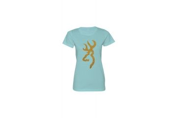 Image of Womens Graphic Crinkle Foil Buckmark Short Sleeve T-Shirt, Chill