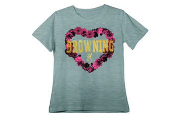 Image of Browning Womens Floral Heart S/S Tee-Classic, Heather, S BRD020045.127427.S