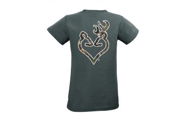Image of Womens Graphic Rt Extra Buckheart Short Sleeve T-Shirt, Charcoal