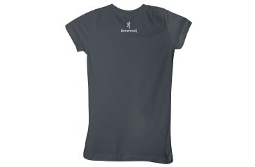 Image of Browning Womens Studded Buckmark S/S Tee-Fitted, Charcoal, S BRD020052.097900.S