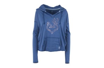 Image of Browning Womens Verbena Hooded Tee, Heather Limoges, Small, A000333540102